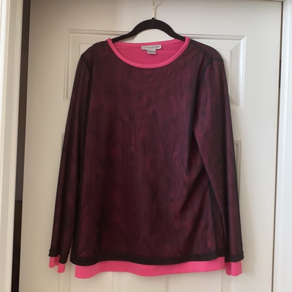 🇨🇦EUC black mesh layer over pink top punk cool - Picture 12 of 12